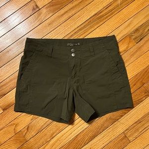 prAna dark green hiking shorts
